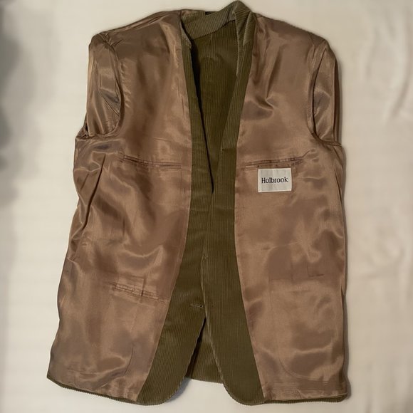 HOLBROOK Vintage MENS BLAZER 48L Corduroy 2 BUTTON SPORT COAT Lined BEIGE 0917AT - Picture 8 of 12